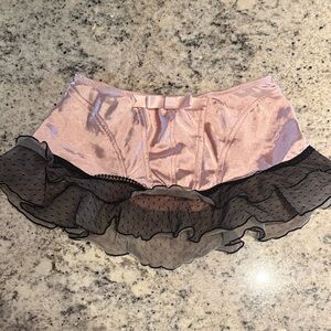 Jezebel Pink and Black Ruffled Mini Slip